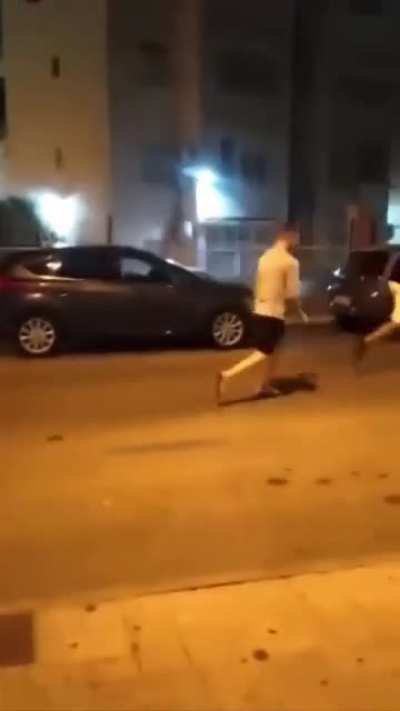Walking up on somebody aggressively as a "prank"