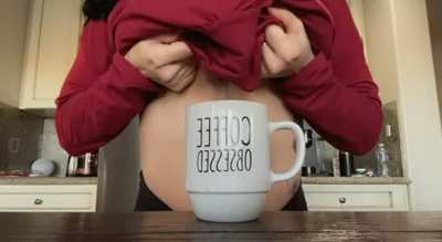 I hope you have plenty of cream for my tits &amp;amp; my coffee&hellip; drop