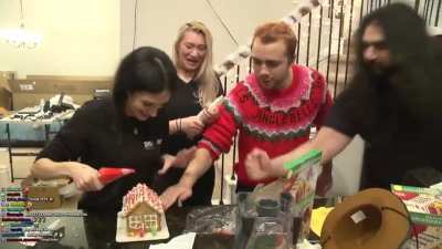 Gingerbread house earthquake test