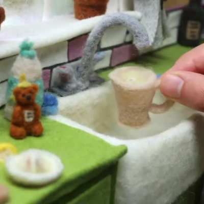 Stop motion video using fiber art
