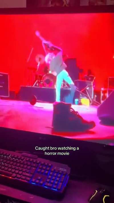 I caught bro watching a horror movie (not mine)