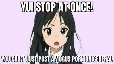 Yui from the anime K-on posts Amogus porn on #general: EP. 1