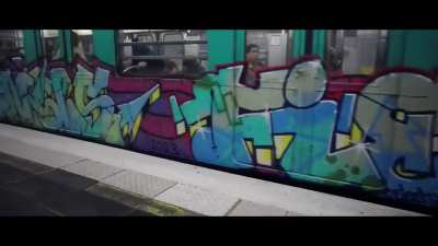 Paris metro graffiti