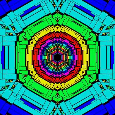 Rainbow Toon Geometry Tunnel 01 | 13-02-20 | by Xponentialdesign