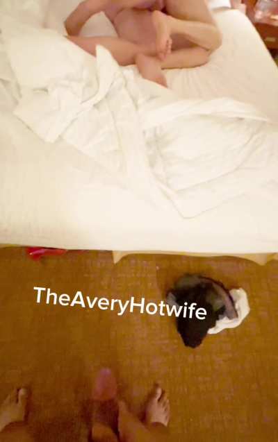 My hubby was having lots of fun watching me get fucked like a slut that he couldn&rsquo;t control and came like a fountain