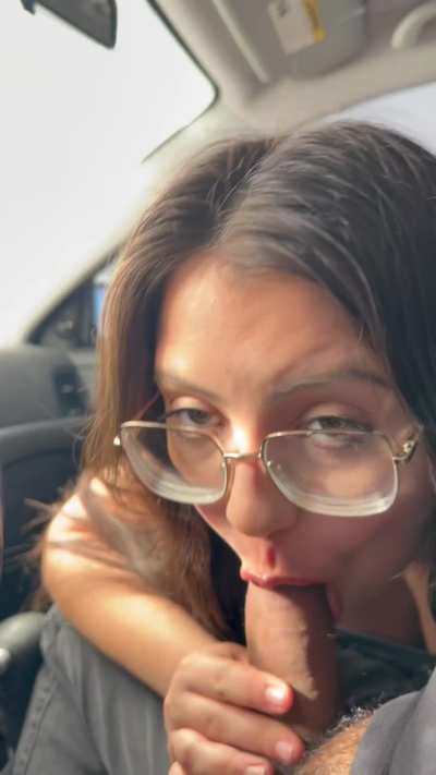 My Latina mouth giving this BBC a good BJ in the car&hellip;