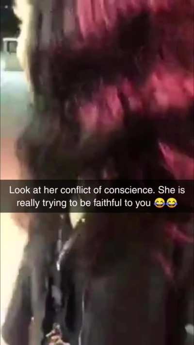 "Sorry whiteboi... his black cock is really big and juicy 🤤&spades;"