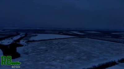 Ru POV: S-60 anti aircraft gun firing on Ukraine positions