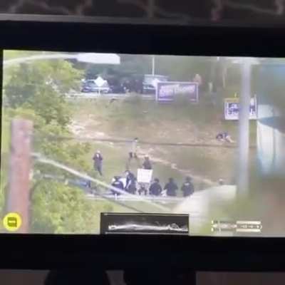 Another angle of the teenager shot in the head with a rubber bullet in Austin, TX