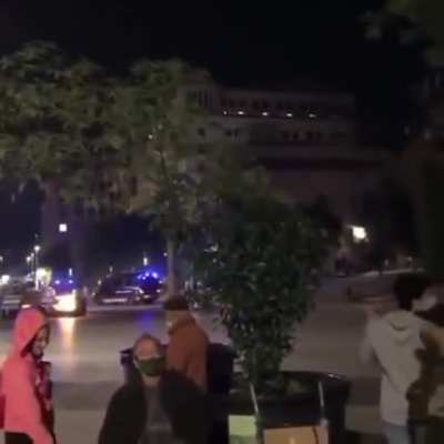 "Eternal Flame" during recent Barcelona protests against new quarantines