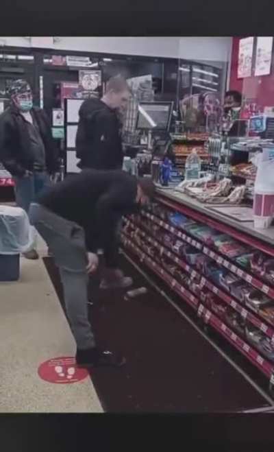 Good guy making sure the customer in front of him is hydrated