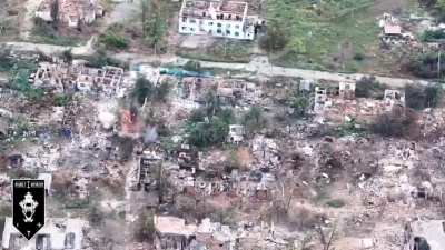 The 1st Assault Battalion of the 92nd Separate Assault Brigade destroy buildings containing Russians in Kharkiv region.