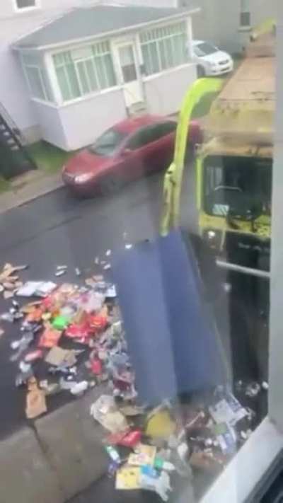 Routine work for a garbage truck