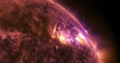 An active region on the sun&rsquo;s right side released a mid-level solar flare captured on April, 2016.