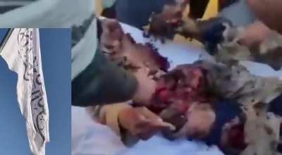 The effect of what I am guessing is a airstrike on a taliban commander. NSFW, very gruesome.