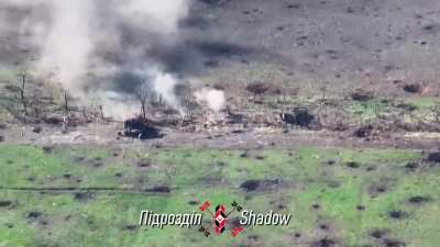 Ukrainian "Shadow" drone unit corrects artillery fire on the Russian infantry