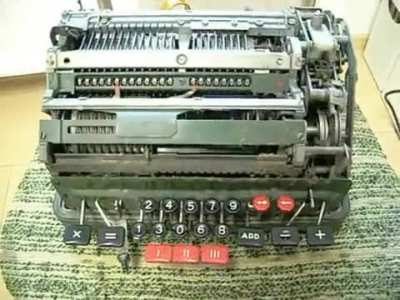 Mechanical cauculator tries solving 0&divide;0