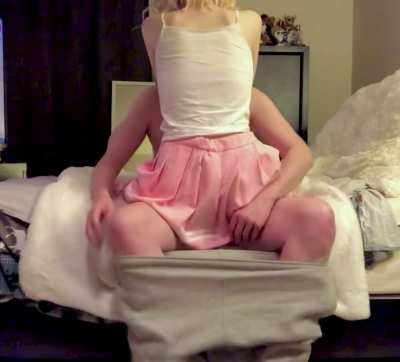 riding in my little pink skirt <3