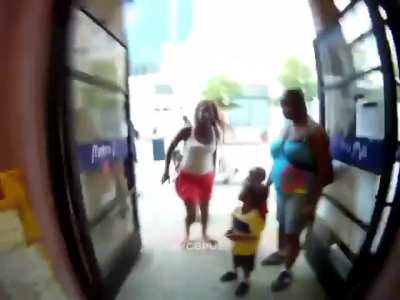 Security guard tases uncooperative woman in front of her children 