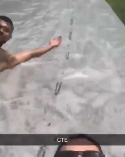 Upside down slip n slide selfie