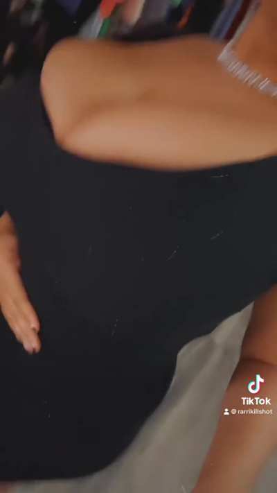 If you had the opportunity to touch my tits, what is the first thing you would do to them?