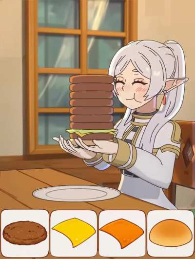 Frieren Eating Burger (Amplected) [Sousou no Frieren]