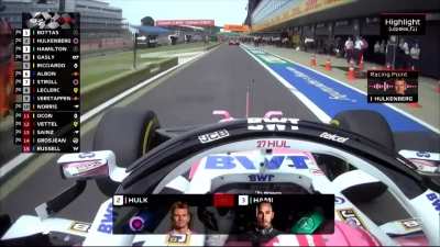 Q2: Hulkenberg on hearing he's P2: "Wooo. Jeepers."