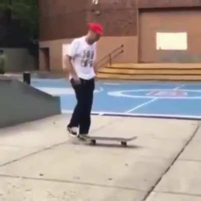 Trying to smash a skateboard in half