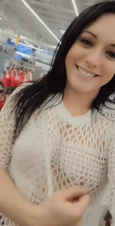 Shopping at Wal-Mart. Trying to buy a bra, But for some reason everyone keeps looking at me &amp;amp; it's distracting [f]