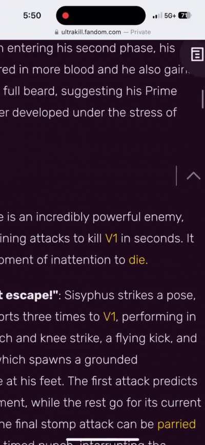 TIL Ultrakill has a wiki page for dying