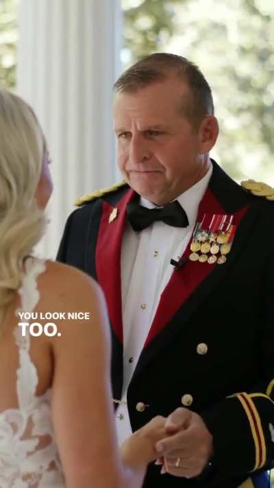 Military Dad Gets Emotional When He Sees His Daughter on Her Wedding Day