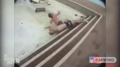 Going down a waterslide with no water
