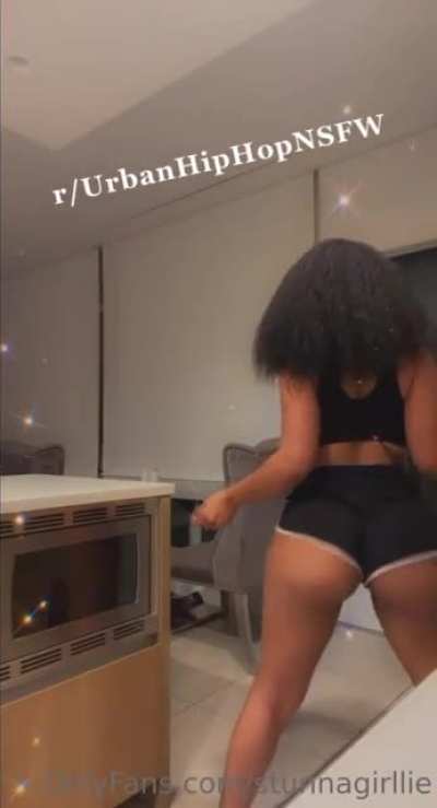 Twerking in booty shorts