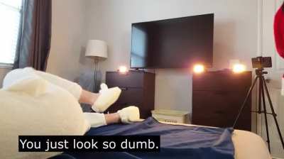 This is how he reacts whenever we try to do a cringey roleplay/porn acting session
