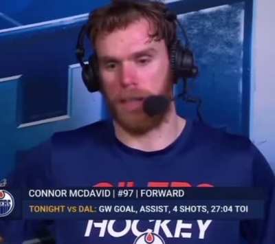 &ldquo;Connor do you have any takeaways from tonight&rsquo;s game 2 loss?&rdquo;