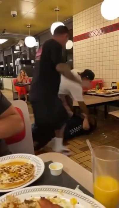 Cholo's beat down a guy at waffle house after he confronted them over the woman in the red dress