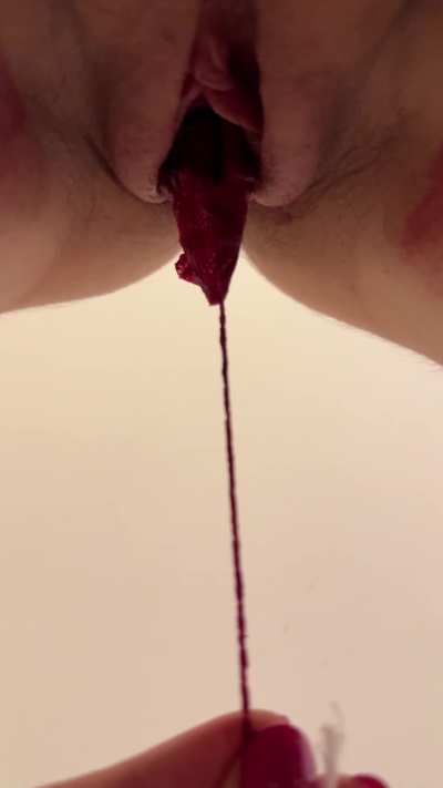 Bloody Mary Day: removing my bloody tampon, pissing, washing my pussy with soap and jetting hot water until I&rsquo;m red, puffy, and clean 1/4