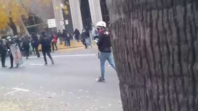 Sacramento antifa break windows and slash the tires of trump supporters' cars on December 5th