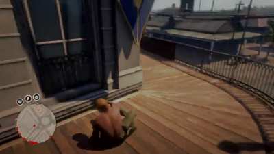 The f*cking "BANG" sound when he hits his head killed me