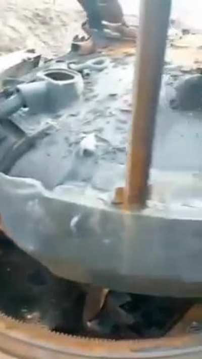 Destroyed russian T-62 of the latest modification "Gril".