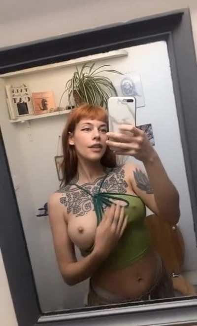 Green looks good on and off on a redhead