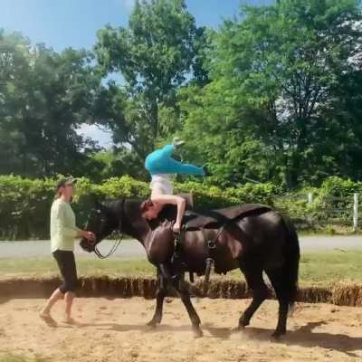 I&rsquo;ve trained contortion for years, but today was the first time I had a horse as a partner&hellip; super fun!