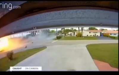 Plane and car crash at the same time.