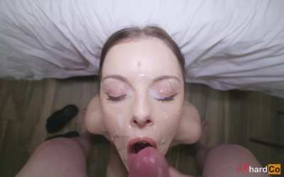 Getting my face glazed with a big load of cum