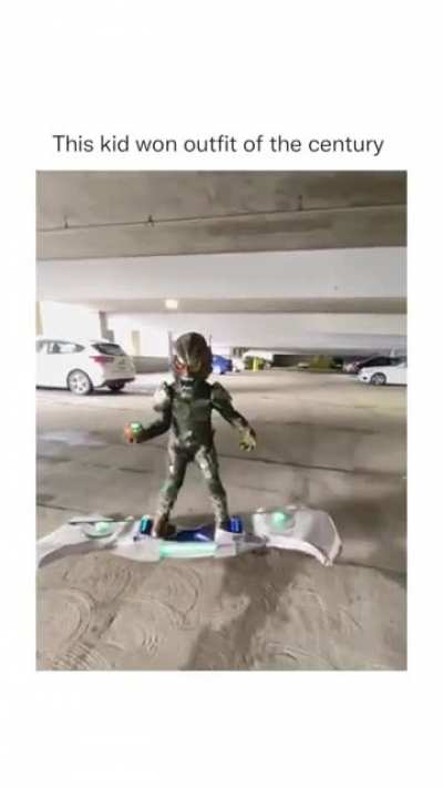 This kid won outfit of the century.