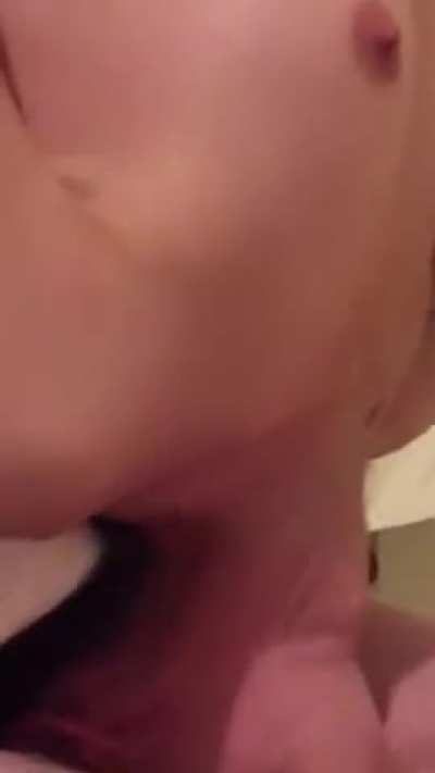 You can see the dick throbbing the nut inside the throat