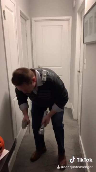 This was one of my Halloween costumes after watching and playing so much Phasmo this month. I&rsquo;m not super flexible but I tried.
