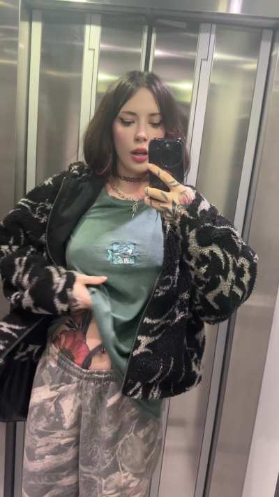 flashing in the elevator