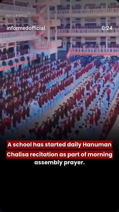 School in India forces children to recite Hanuman chalisa as a part of morning assembly prayer.