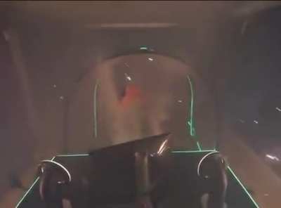 The first crewed Starship re-entering the earth’s atmosphere: